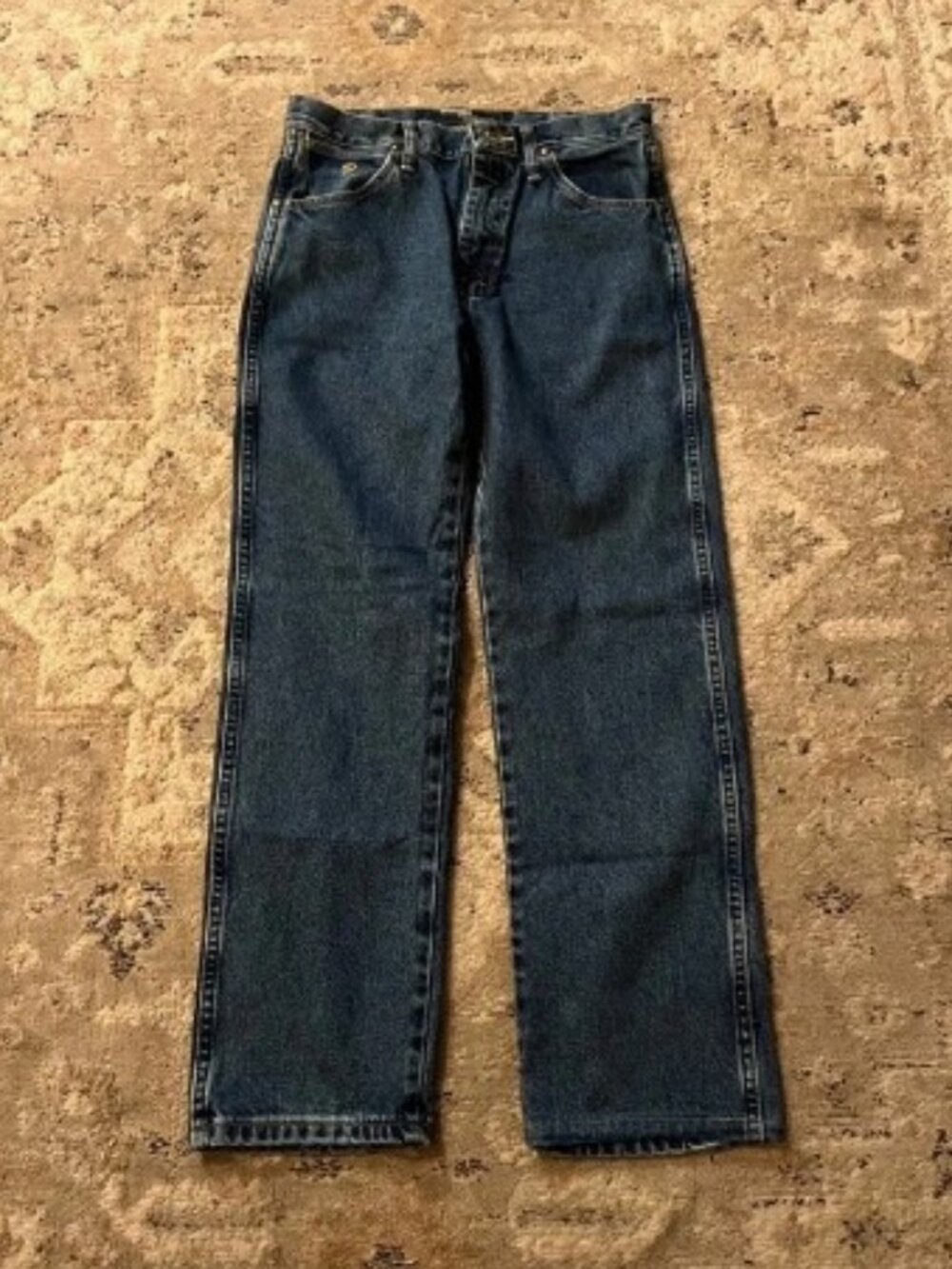 Classic Dark Blue Men's Straight-Leg Jeans